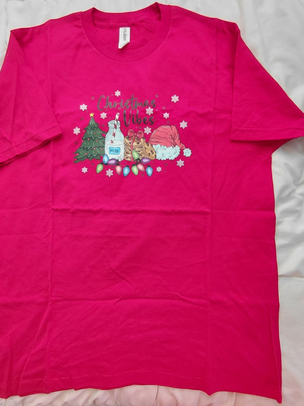BundleTultex Women's Lg Christmas Tees and Plaid Matching Women's Casual Pants
